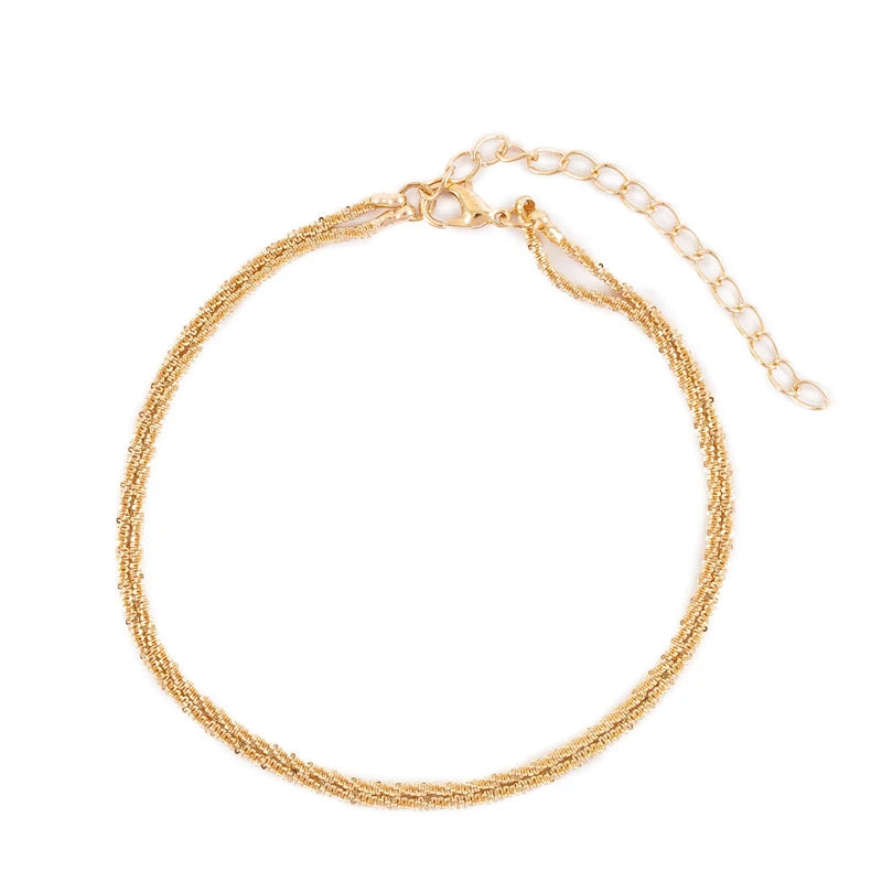 Infinity Layered Anklet - Gold