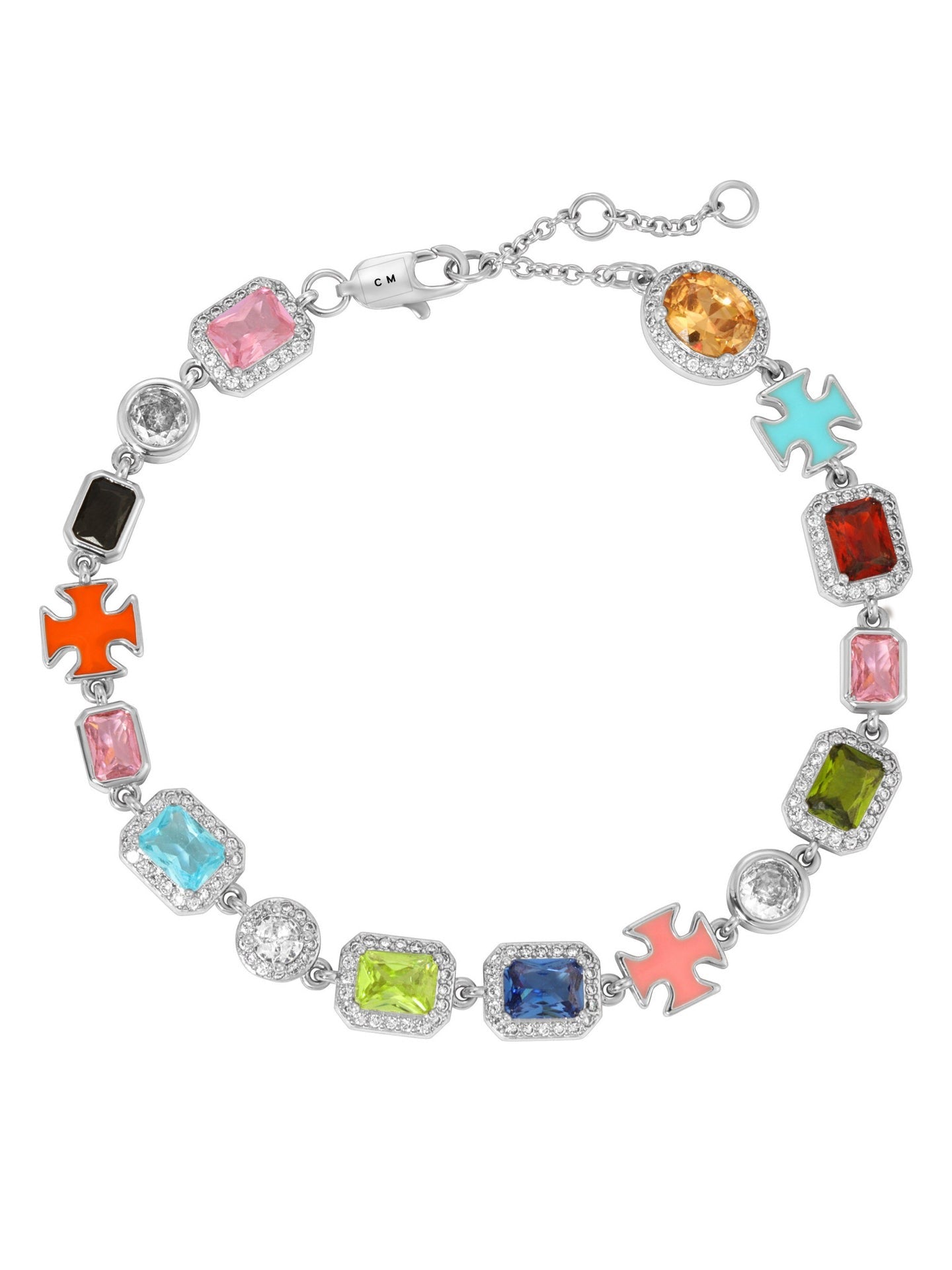 Solstice Gemstone Anklet - White Gold