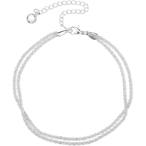 Infinity Layered Anklet - Silver