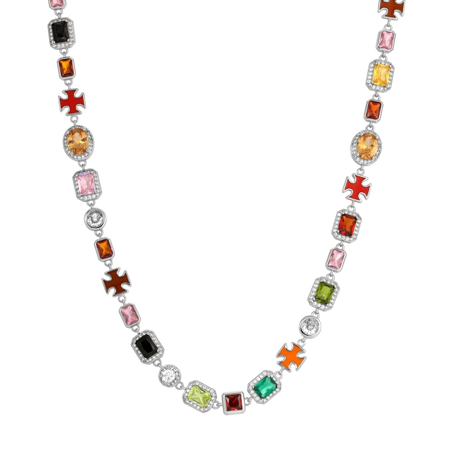 Solstice Gemstone Necklace - White Gold