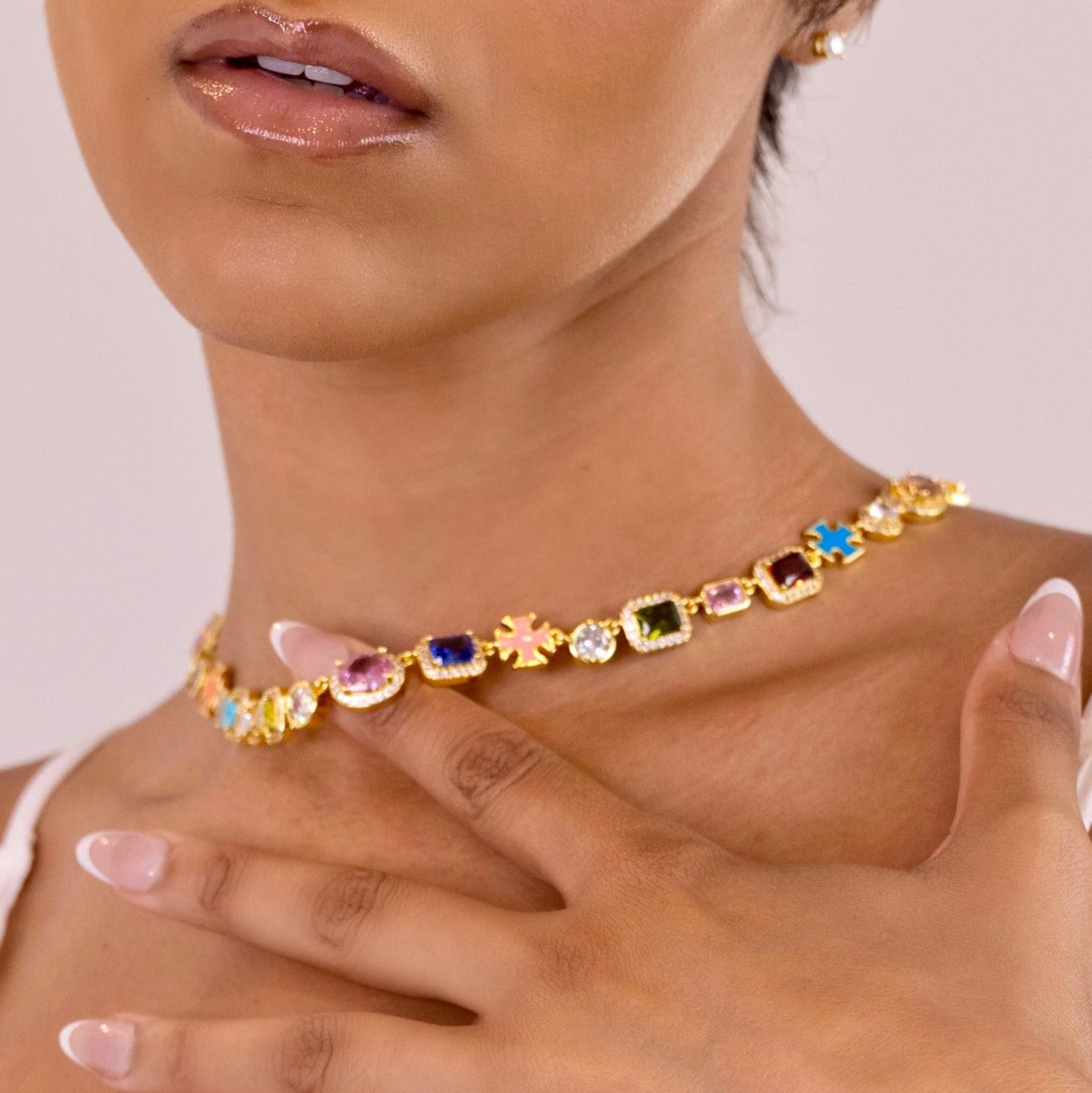 Solstice Gemstone Necklace - Gold